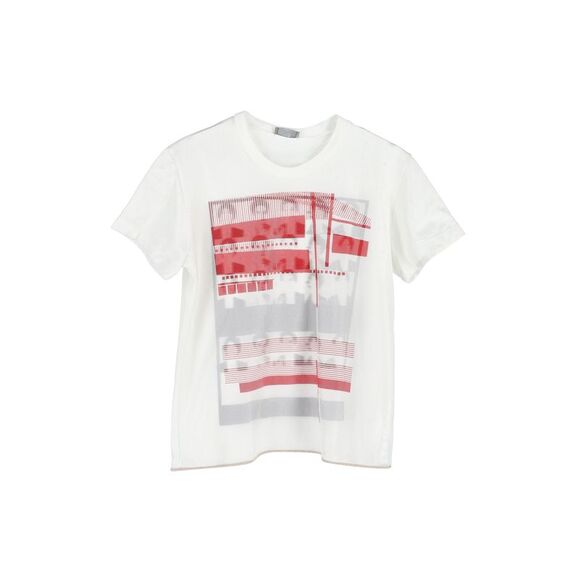 Dior Printed Short Sleeve T-Shirt in White Cotton - Picture 1 of 3